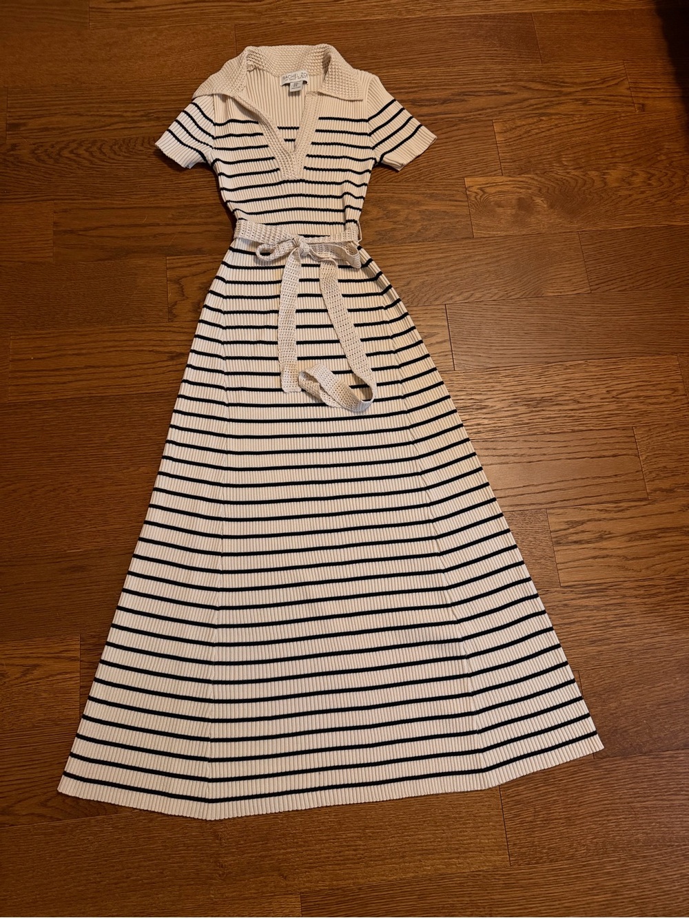 Rachel Zoe Cream Maxi Dress with Black Stripes